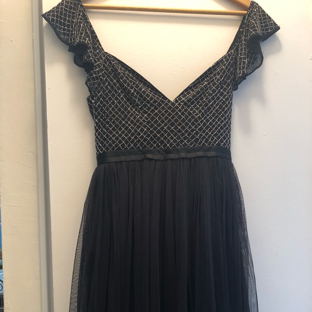 Needle & Thread Black Midi Size 0 Dress